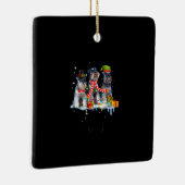 schattige miniatuur schnauzer kersthond keramisch ornament (Rechts)