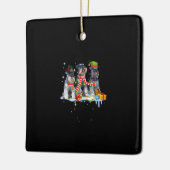 schattige miniatuur schnauzer kersthond keramisch ornament (Links)