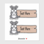 Schattige miniatuur Schnauzer-label Sticker (Vel)