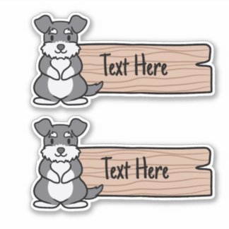 Schattige miniatuur Schnauzer-label Sticker