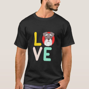 Schattige miniatuur Schnauzer Retro Hondenliefhebb T-shirt