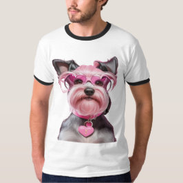 Schattige miniatuur Schnauzer, Roze Vergrendelings T-shirt