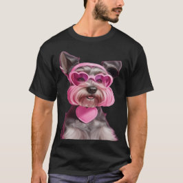 Schattige Miniatuur Schnauzer, Roze Zonnebril T-shirt
