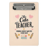 Schattige miniklembord voor leerkrachten mini klembord (Voorkant)
