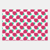 Schattige minimaal aardbeienpatroon in rood en gro inpakpapier vel (Voorkant 2)