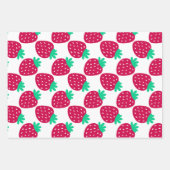 Schattige minimaal aardbeienpatroon in rood en gro inpakpapier vel (Voorkant)