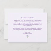 Schattige Minimaal Elegant Paarse Bloemen Afstuder Bedankkaart (Achterkant)