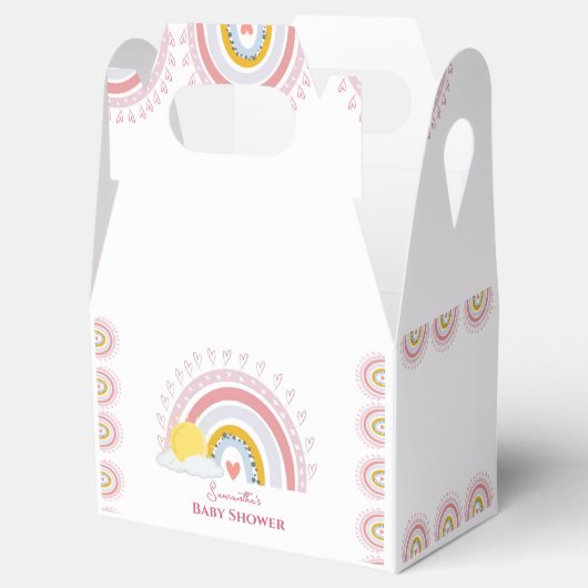 Schattige Minimaal Regenboog zon baby shower Bedankdoosjes (Geopend)