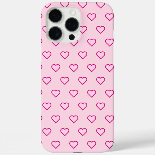 Schattige minimaal roze hartpatroon trendy Case-Mate iPhone case (Achterkant)