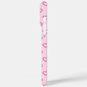 Schattige minimaal roze hartpatroon trendy Case-Mate iPhone case (Achterkant / Links)
