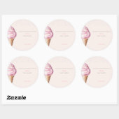 Schattige minimaal roze ijsje Baby shower gunst Ronde Sticker (Vel)