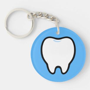 Schattige Minimaal Tand Illustratie Sleutelhanger