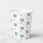 Schattige Minimal Boho Kleding Pattern Baby shower Papieren Bekers (Links)