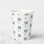 Schattige Minimal Boho Kleding Pattern Baby shower Papieren Bekers (Rechts)
