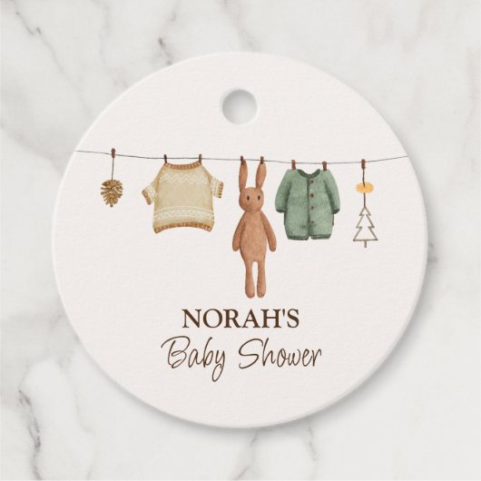 Schattige Minimal Boho Winter Jongenskleding Baby  Bedankjes Labels (Voorkant)