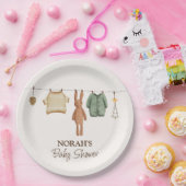 Schattige Minimal Boho Winter Jongenskleding Baby  Papieren Bordje (Feest)