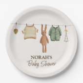 Schattige Minimal Boho Winter Jongenskleding Baby  Papieren Bordje (Voorkant)