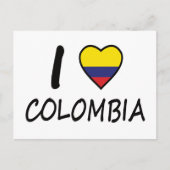 Schattige Minimal Ik hou van Colombiaanse vlag Briefkaart (Voorkant)