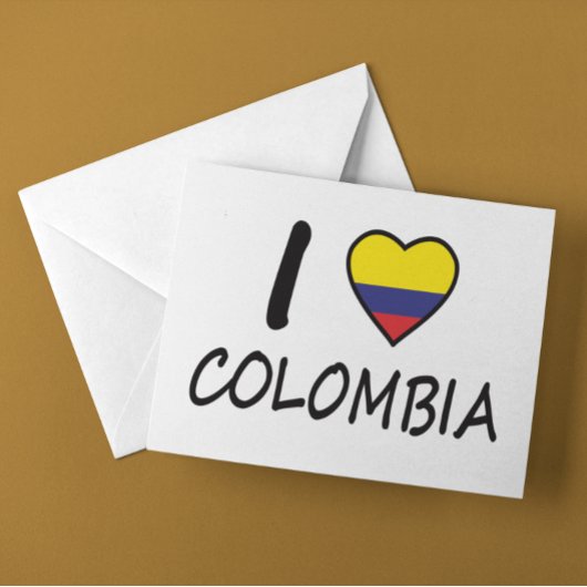 Schattige Minimal Ik hou van Colombiaanse vlag Briefkaart
