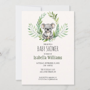Schattige Minimal Koala Beer Baby shower Kaart
