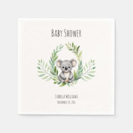 Schattige Minimal Koala Beer Baby shower Servet