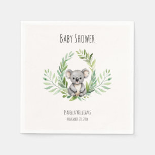 Schattige Minimal Koala Beer Baby shower Servet
