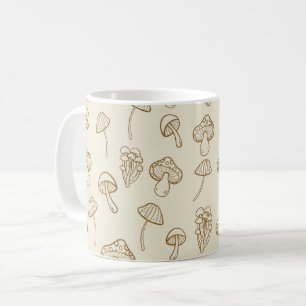 Schattige Minimal Mushrooms Pattern Koffiemok