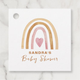 Schattige Minimal Neutral Boho Rainbow Baby shower Bedankjes Labels