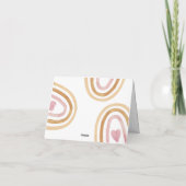 Schattige Minimal Neutral Boho Rainbow Baby shower Bedankkaart (Achterkant)