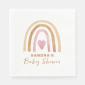 Schattige Minimal Neutral Boho Rainbow Baby shower Servet (Voorkant)
