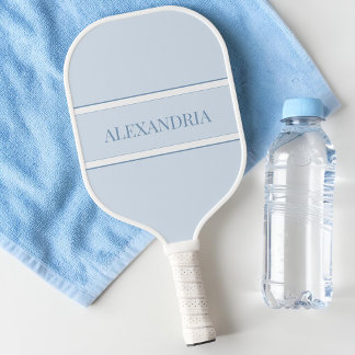 Schattige Minimale Pastel Blauw Grijs Moderne Eenv Pickleball Paddle