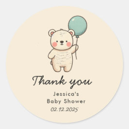 Schattige minimalistisch Bearly Wait-Baby shower Ronde Sticker