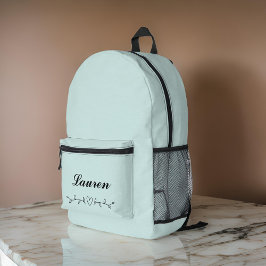 Schattige minimalistisch hartgroen laat pastel bla bedrukte rugzak