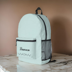 Schattige minimalistisch hartgroen laat pastel bla bedrukte rugzak