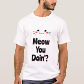 Schattige minimalistisch kattengezichtsontwerp t-shirt (Voorkant)