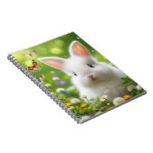 Schattige Minimalistisch konijn spiraal notitieboe Notitieboek (Rechterzijde)