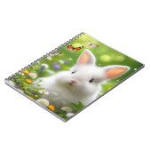 Schattige Minimalistisch konijn spiraal notitieboe Notitieboek (Linkerzijde)