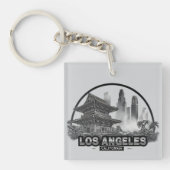 Schattige minimalistisch Los Angeles City Californ Sleutelhanger (Voorkant)