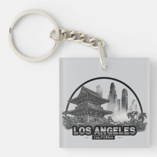 Schattige minimalistisch Los Angeles City Californ Sleutelhanger