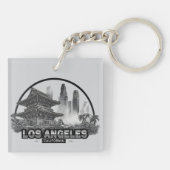 Schattige minimalistisch Los Angeles City Californ Sleutelhanger (Achterkant)