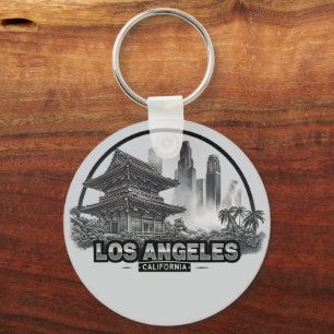 Schattige minimalistisch Los Angeles City Californ Sleutelhanger
