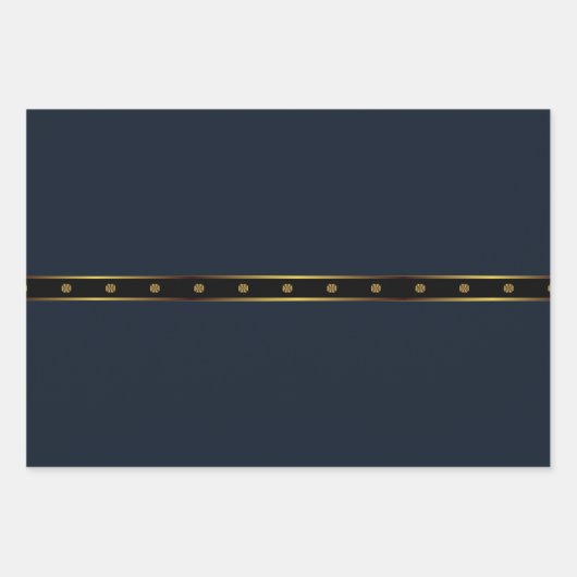 Schattige minimalistisch marineblauw zwart en goud inpakpapier vel (Voorkant 2)