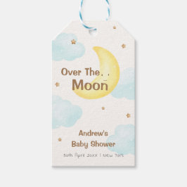 Schattige minimalistisch over de maan Baby shower Cadeaulabel
