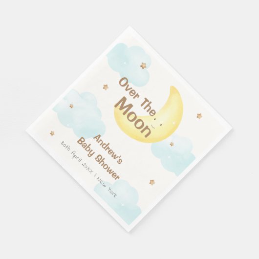 Schattige minimalistisch over de maan Baby shower Servet (Hoek)