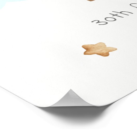 Schattige minimalistisch over the moon Baby shower Poster (Hoek)