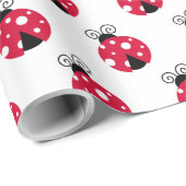 Schattige minimalistisch rood en wit lieveheersbee cadeaupapier (Rol Hoek)