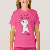 Schattige minimalistisch roze Axolotl Kinderen T-s T-shirt (Voorkant)