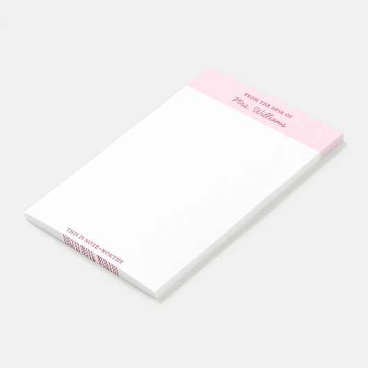 Schattige minimalistisch roze van het bureau van post-it® notes (Schuin)