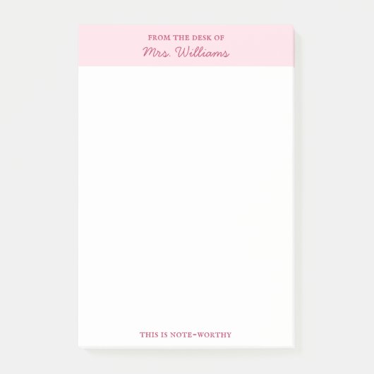 Schattige minimalistisch roze van het bureau van post-it® notes (Voorkant)