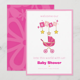 Schattige Minimalistische Baby Shower Uitnodiging